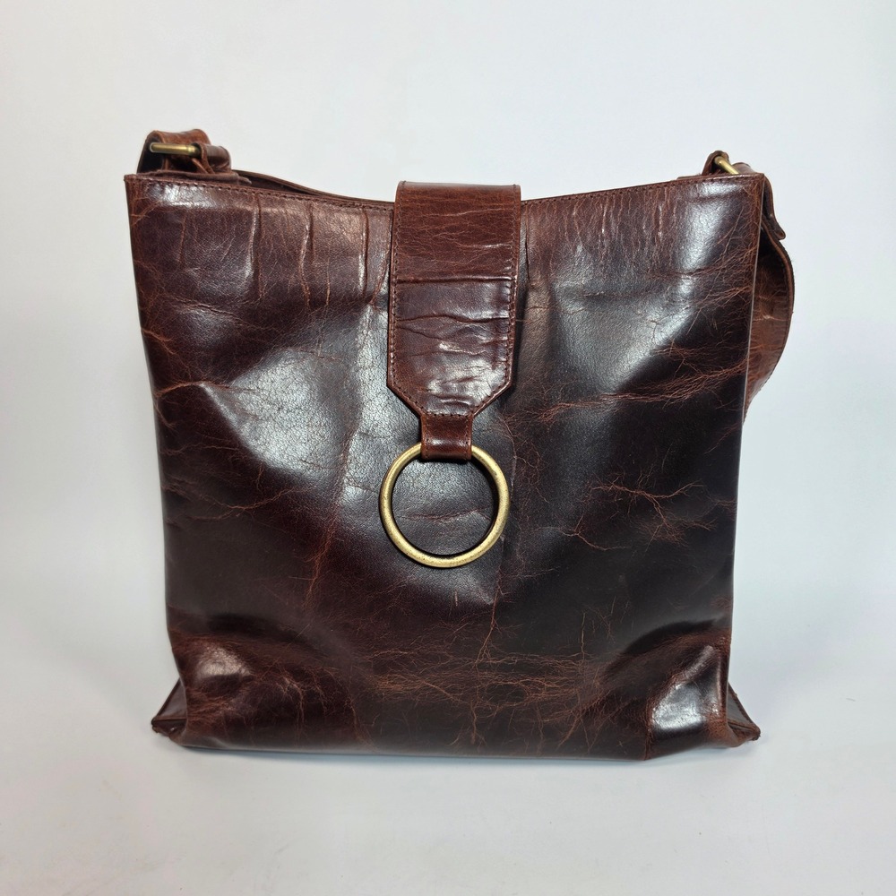 Amsterdam Heritage Brown Leather Shoulder Bag Women's Distressed Boho Tote Purse